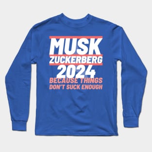 Musk Zuckerberg 2024 Presidential Election in the USA Long Sleeve T-Shirt